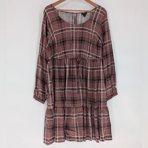 Torrid Ruffled Tiered Brown Red‎ Sundress